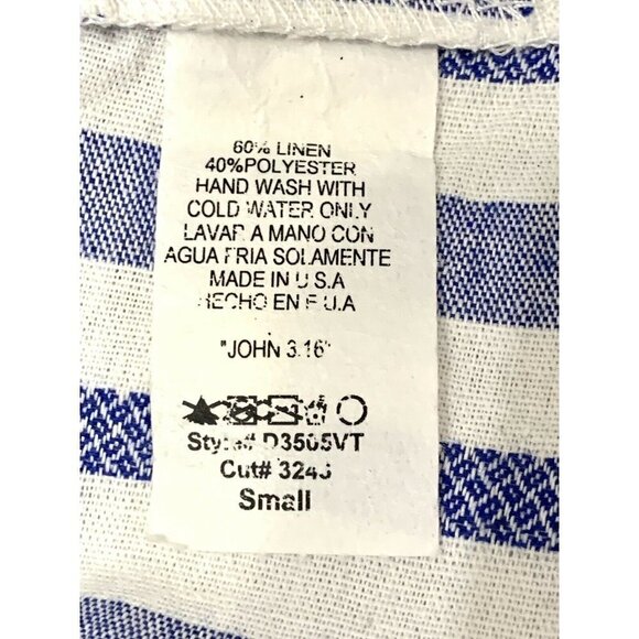 Bellamie Off The Shoulder Tunic Dress Striped Pom Pom Linen Blend Fun Small - Picture 8 of 11